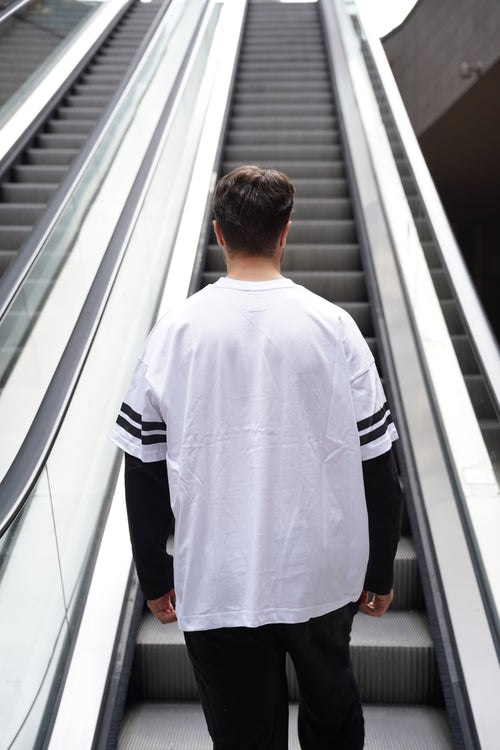 Archive 77 Retro Varsity Çift Kol Görünümlü Oversize T-Shirt