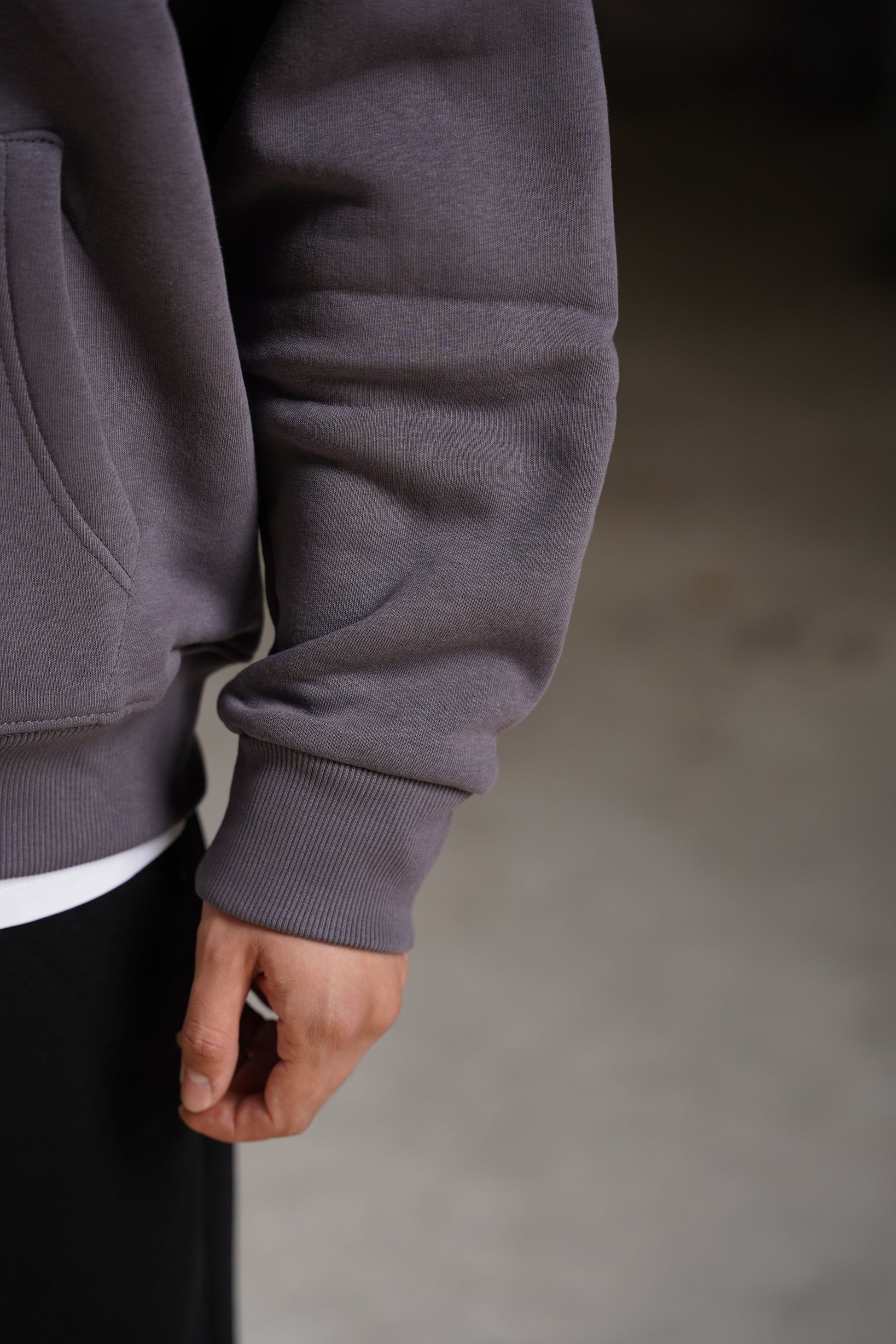 Oversize 3 İplik Şardonlu Fermuarlı Kapüşonlu Hırka (Unisex)