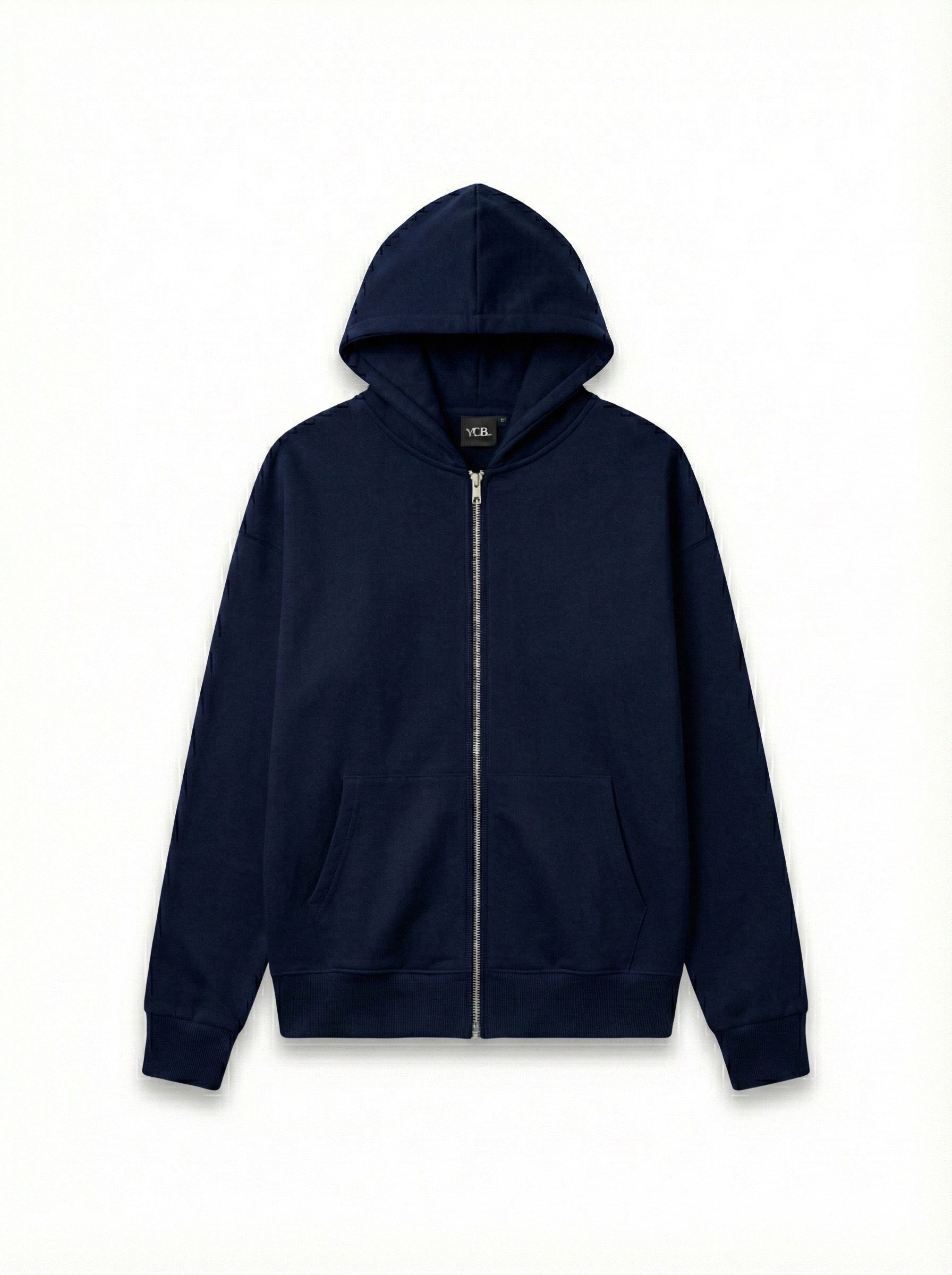 Oversize 3 İplik Şardonlu Fermuarlı Kapüşonlu Hırka (Unisex)