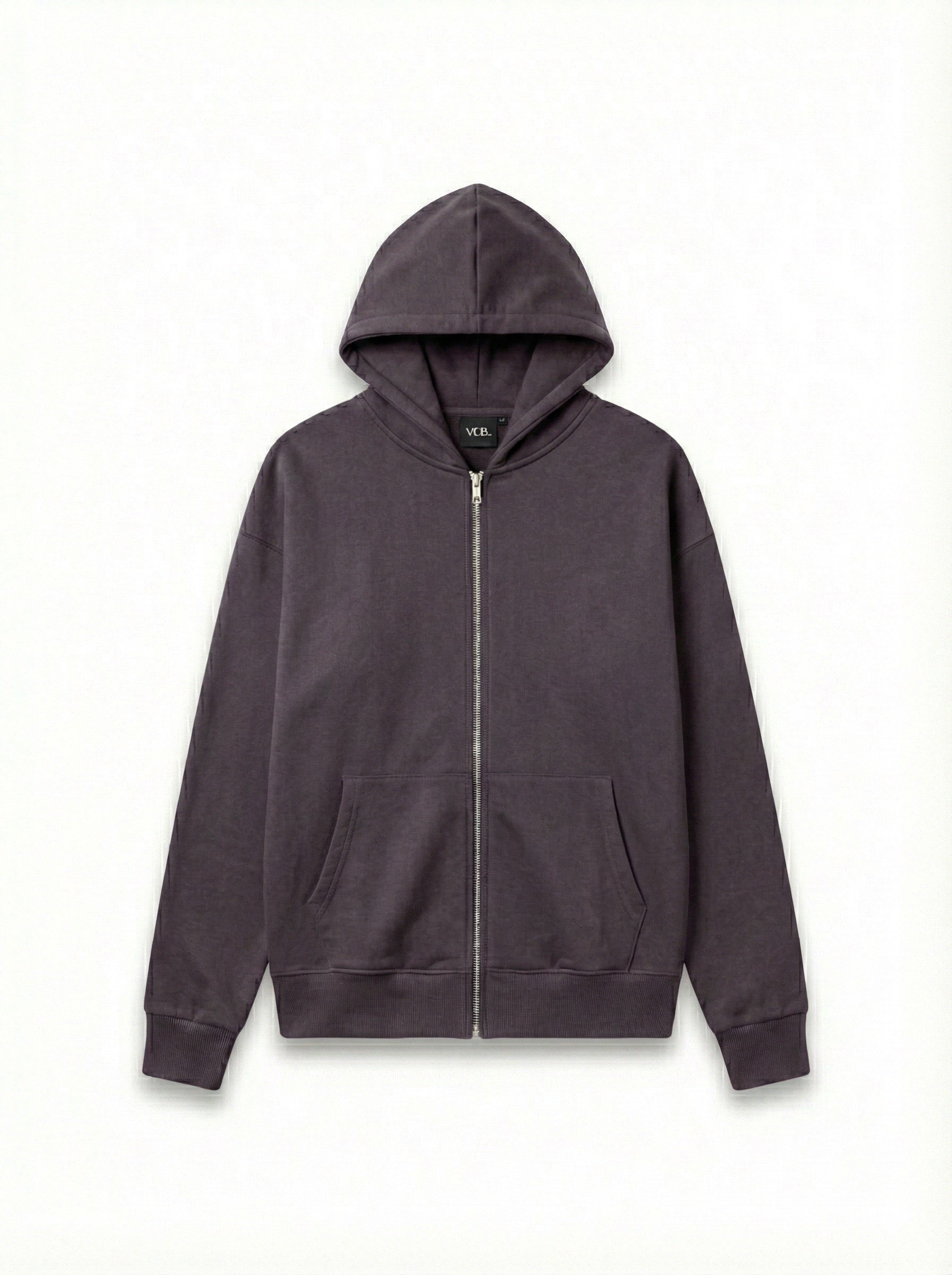 Oversize 3 İplik Şardonlu Fermuarlı Kapüşonlu Hırka (Unisex)