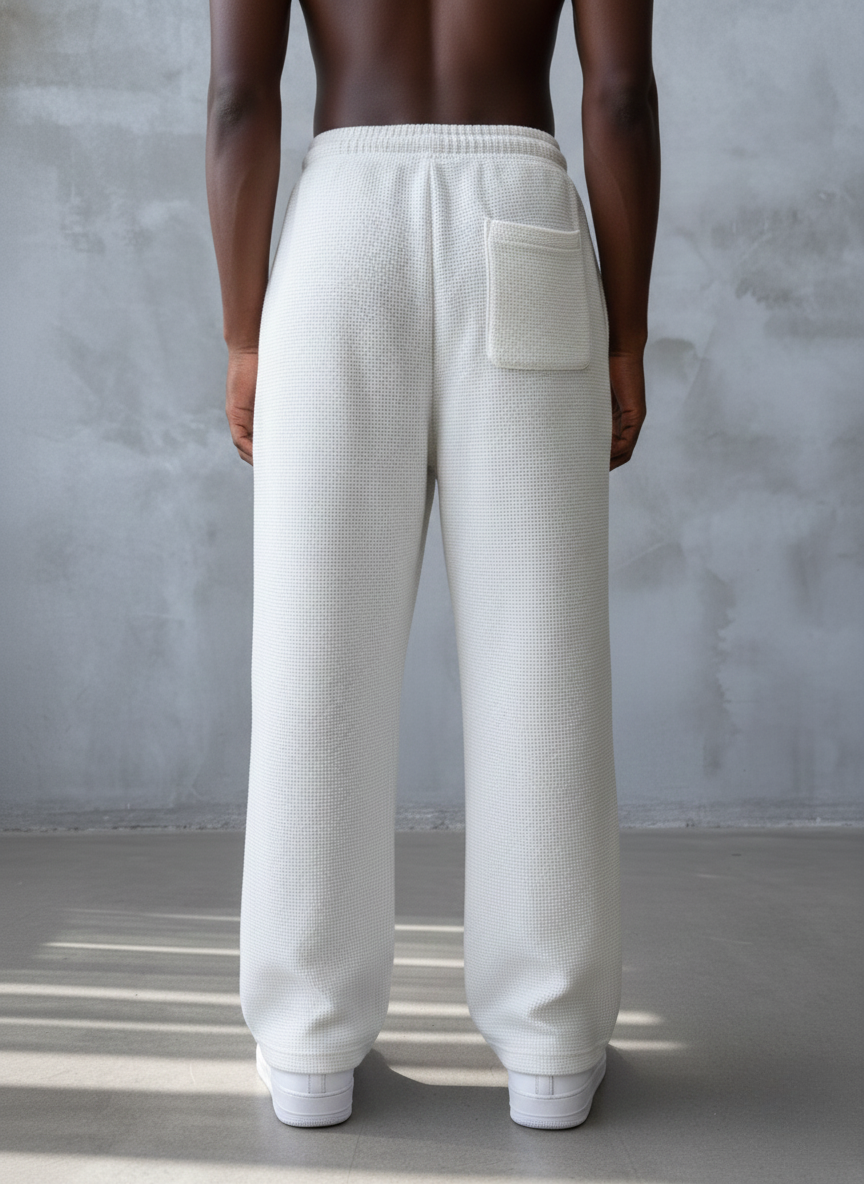 Erkek Waffle Dokulu Rahat Kesim Jogger Eşofman Altı