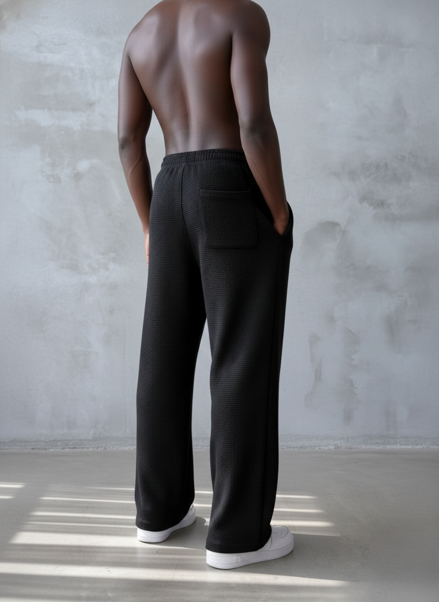 Erkek Waffle Dokulu Rahat Kesim Jogger Eşofman Altı